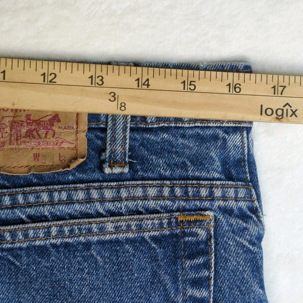VTG Levis 505 Red Tab Straight Jeans Men 34x34 Faded Wash Wallet Made In USA Y2K
